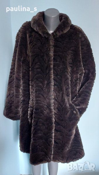 Германско палто с косъм е животински принт / голям размер , снимка 1