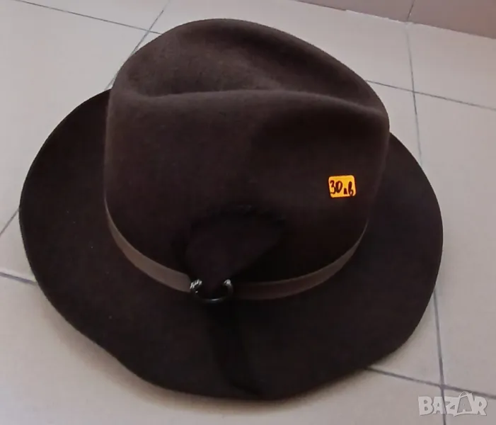 Мъжка стилна джентълменска шапка тип бомбе., снимка 1