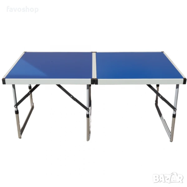 Сгъваема водоустойчива маса с алуминиева рамка и син PVC плот, снимка 1