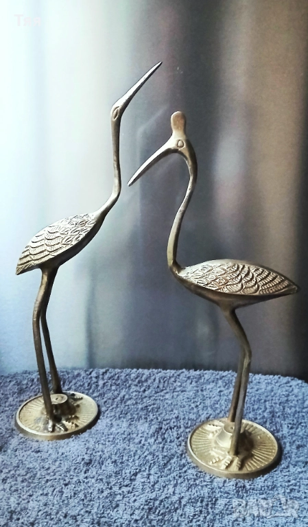 Бронзови скулптори на чапли , снимка 1