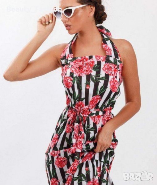 Лятна къса рокля с флорален десен , снимка 1