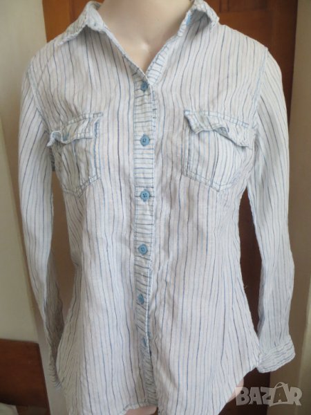 Дамска риза с дълъг ръкав от лен  Marks & Spencer, снимка 1