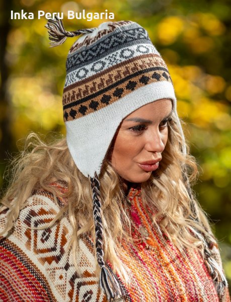Автентична двулицева перуанска шапка Chullo различни цветове, снимка 1