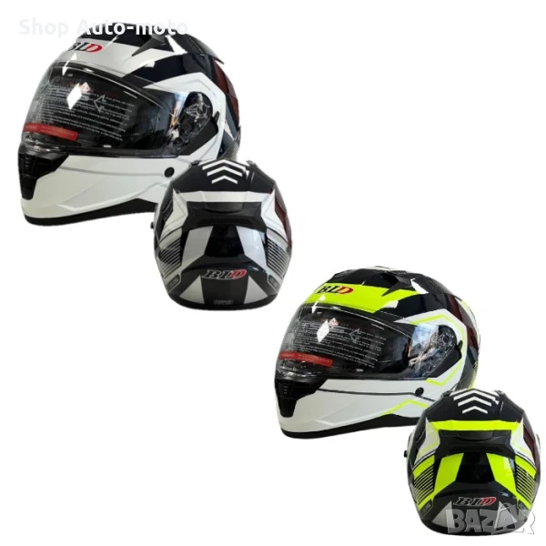Мото каска Automat, 2 визьора, S, M, L и XL, M67, Сив и сив/неон, снимка 1