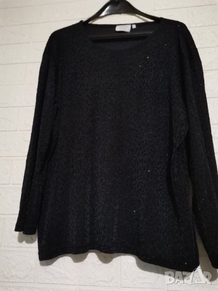 СТРАХОТНА БЛУЗА СЪС СРЕБРИСТИ НИШКИ 2XL-3XL, снимка 1