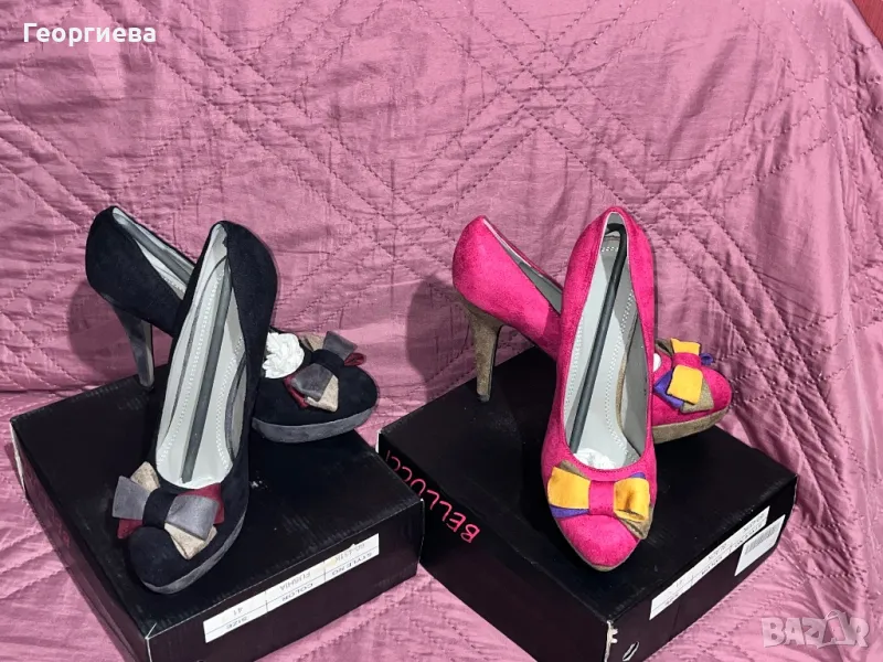 Дамски обувки с висок ток,два чивта +дамски боти, снимка 1