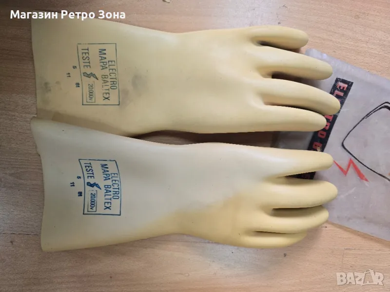 Диелектрични ръкавици за работа под напрежение 20.000 V. Не са използвани. , снимка 1