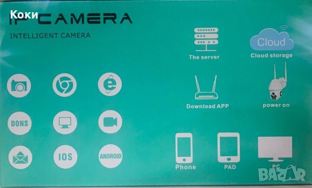 WiFi PTZ IP камера за видеонаблюдение,HD, V380 Pro, Аларма, Проследяване на движение, снимка 5 - IP камери - 43972193