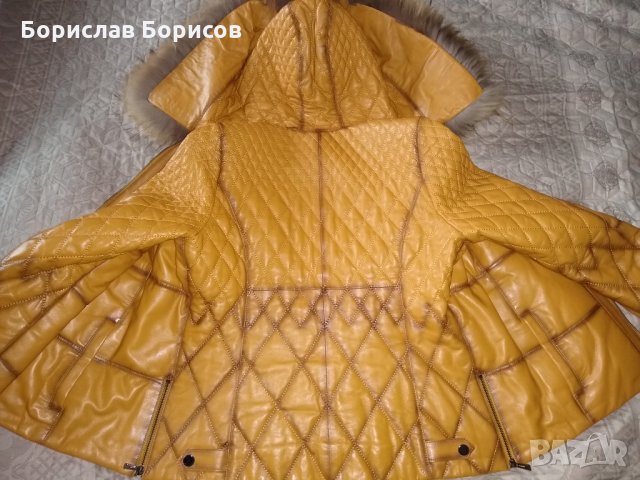  Яке естествена кожа с лисича качулка, снимка 7 - Якета - 27026362
