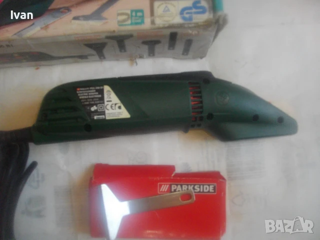 Немско ел. длето машина шабър за стъргане боя фуги на плочки рязане PARKSIDE PES200B1 Почти нова , снимка 11 - Други инструменти - 51333362