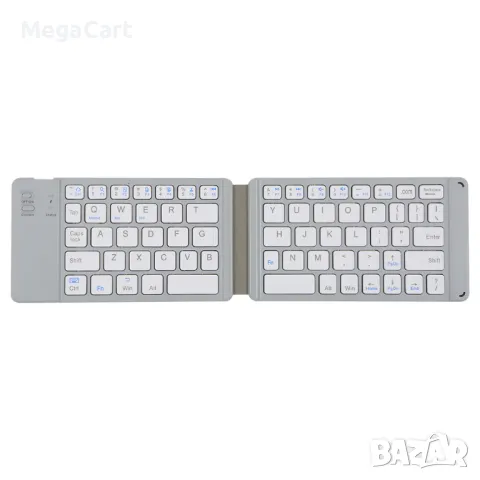 Клавиатура Сгъваема, Bluetooth, Бял , снимка 2 - Клавиатури и мишки - 48727573