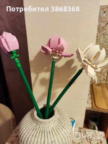 Лего цветя лотус, снимка 5 - Конструктори - 49909713