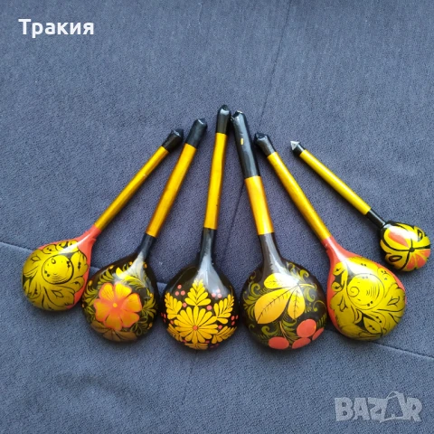 Съветски рисувани лъжици , снимка 4 - Антикварни и старинни предмети - 51317135