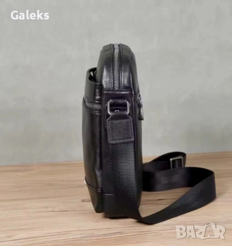 Мъжка елегантна, черна бутикова чанта /Селектирана естест. кожа -7% Промоция!, снимка 4 - Чанти - 53246669
