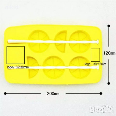 Резени резен плод лимон портокал на шиш ледена близалка силиконов молд форма шоколад гипс лед и др, снимка 4 - Форми - 24593006