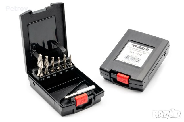 BAER - Germany - HSSG - Kombi-Bit - 6 броя Метчици: M3 - M10 / ЧИСТО НОВИ в Касета - GERMANY !!!!!!!
