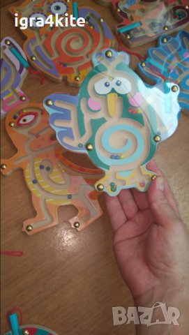 Дървени магнитни лабиринти 10 модела с животни НОВО! / Дървени играчки, снимка 10 - Образователни игри - 37518511