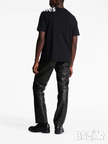 BALMAIN Black Embossed Logo Relaxed Fit Мъжка Тениска size M, снимка 5 - Тениски - 47383842