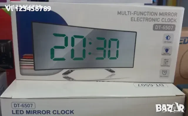 Огледален светодиоден ЛЕД часовник dt-6507, снимка 4 - Други - 50799191
