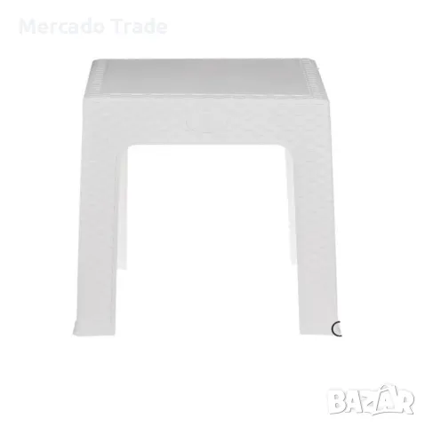 Пластмасова масичка Mercado Trade, За балкон, градина, къмпинг, плаж, Бял, снимка 2 - Маси - 49699843