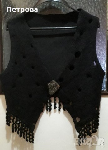 Черно елече, раздвижено и ефектно, снимка 5 - Елеци - 32586268