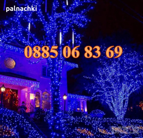 Коледни лампички 20 метра на макара, синя светлина, водоустойчиви, снимка 2 - Декорация за дома - 52327378