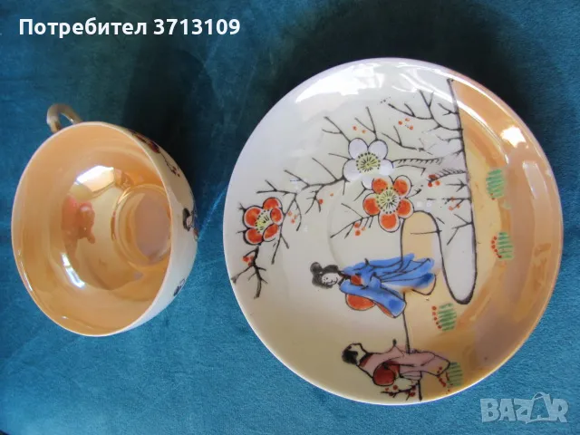 Японска чаша за чай, фин костен порцелан, маркирана, снимка 9 - Декорация за дома - 48652719