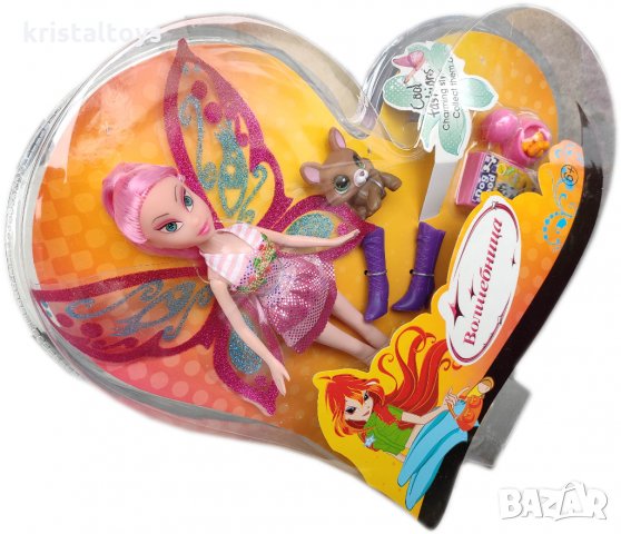 Кукла Вълшебница Уинкс с розова коса и с домашен любимец и аксесоари