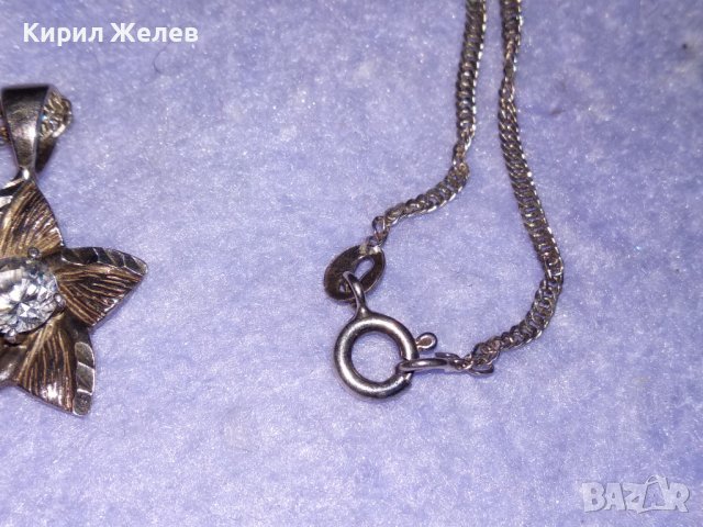 ИЗЯЩНО СРЕБЪРНО КОЛИЕ с ФЛОРАЛЕН СРЕБЪРЕН МЕДАЛЬОН СРЕБРО 925 с ЦИРКОН с БРИЛЯНТЕН ФАСЕТ 34381, снимка 11 - Колиета, медальони, синджири - 39471219