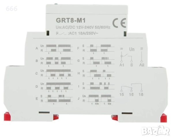 Реле за време GRT8-M1 W240 „МНОГОФУНКЦИОНАЛНО“, снимка 7 - Друга електроника - 52906589