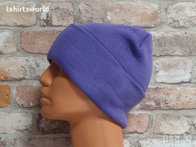 Нова зимна дамска/детска шапка с лилав цвят, снимка 6 - Шапки - 43375908