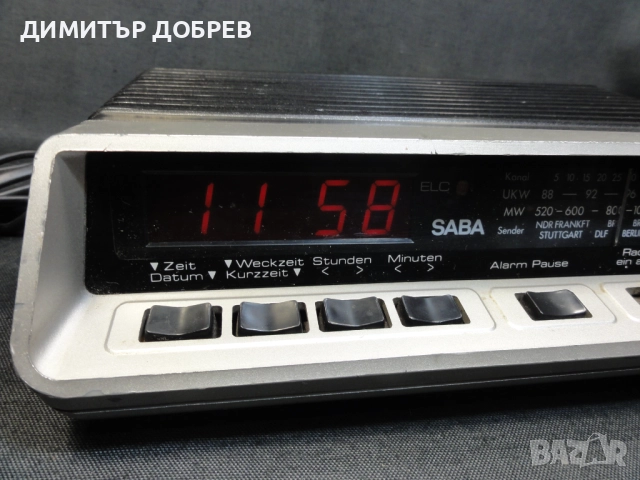 СТАР РЕТРО ТРАНЗИСТОР MW/FM РАДИО LED ЧАСОВНИК SABA GERMANY, снимка 9 - Радиокасетофони, транзистори - 51932626