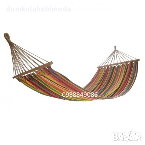 Хамак,3 размера, 4 цвята , С въжена хълка в края , снимка 5 - Градински мебели, декорация  - 32408130