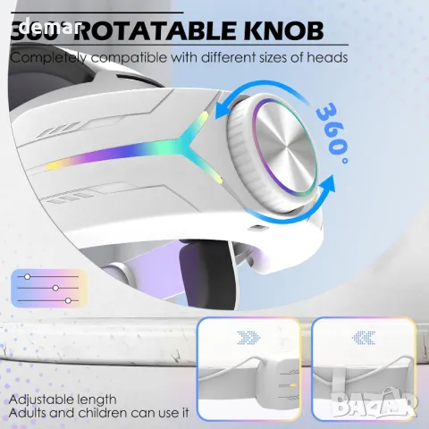 NEWZEROL 12000mah каишка за глава с батерията, съвместима за Quest 3S, 9V 2A PD, бяла, снимка 4 - Аксесоари - 47863006