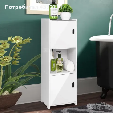 Стилен и практичен водоустойчив шкаф за баня, кухня, коридор или спалня 80x22x25, снимка 3 - Шкафове - 49339198