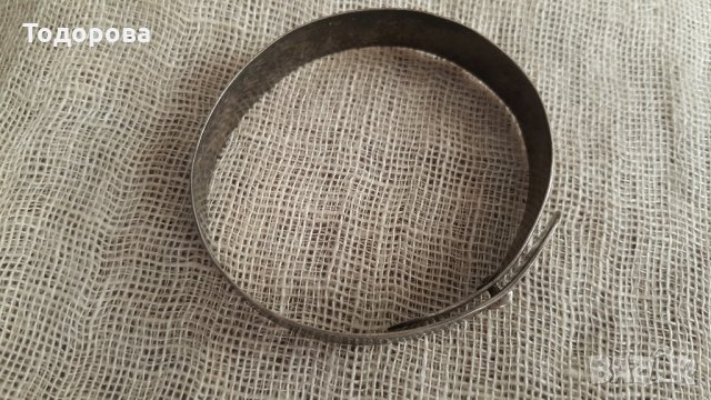 Сребърна старинна гривна, снимка 3 - Антикварни и старинни предмети - 28402870