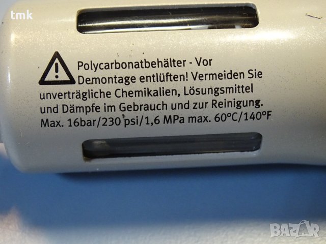 Филтър регулатор на въздух Festo LFR-1/4-D-7-miniA, снимка 4 - Резервни части за машини - 40528436