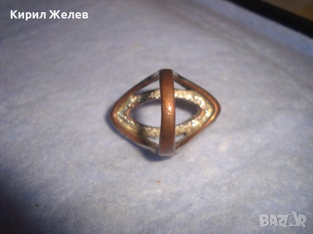 СТАР РЕТРО СТИЛ МЕДЕН НИКЕЛИРАН АРТ ПРЪСТЕН с ГНЕЗДО за ВГРАЖДАНЕ на КАМЪК КРИСТАЛ 22226, снимка 5 - Антикварни и старинни предмети - 37419721