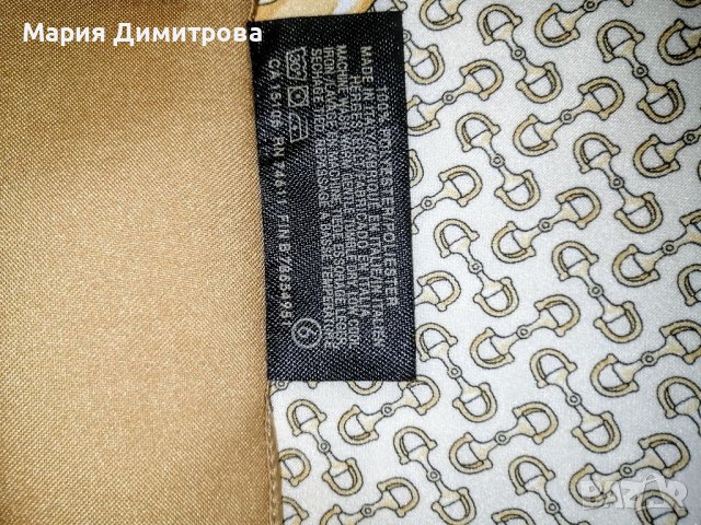 Колекционерски шал в бежово и златно, снимка 4 - Шалове - 37340634