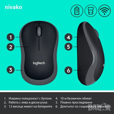 Продавам нов безжичен комплект мишка и клавиатура Logitech Combo Wireless MK270, UK подредба, снимка 3 - Клавиатури и мишки - 43176443