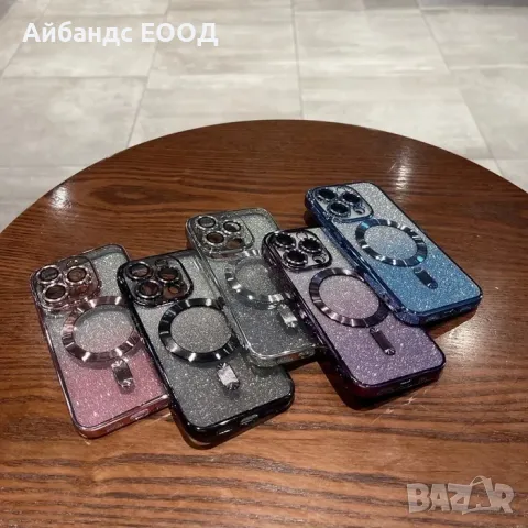 Блестящ силиконов калъф с Magsafe за iPhone 13/14/15 PLUS, PRO и PRO MAX, снимка 3 - Калъфи, кейсове - 49456468
