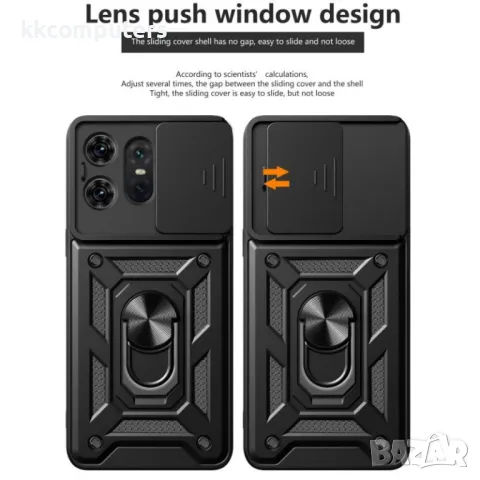 Motorola Edge 50 Pro 5G Удароустойчив Ring Holder/Lens Protector Калъф и Протектор, снимка 4 - Калъфи, кейсове - 49916775