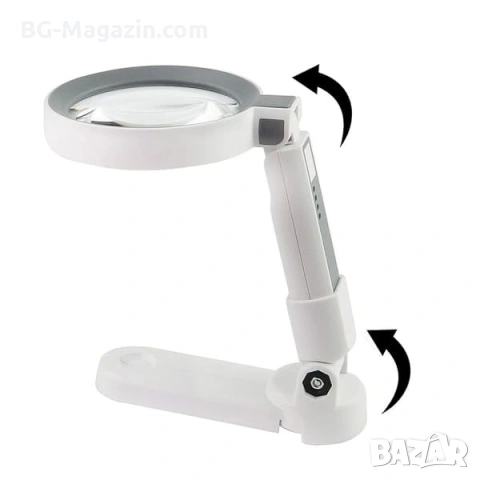 Акумулаторна ръчна увеличителна лупа с LED осветление USB зареждане за четене 4X увеличение и скала, снимка 11 - Други инструменти - 53032303