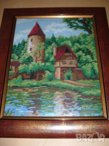Гоблен в рамка" Горски кът", снимка 2 - Гоблени - 13076414