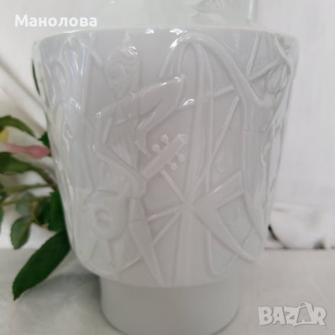 Порцеланова ваза Op Art, от серията Paradise, което се отнася до мотивите на декора., снимка 3 - Антикварни и старинни предмети - 38377536