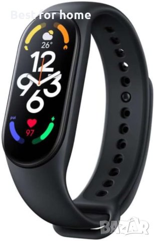 Смарт гривнa XIAOMI MI BAND 7 BLACK 1.62 ", ПУЛСОМЕР, снимка 7 - Смарт часовници - 43997108