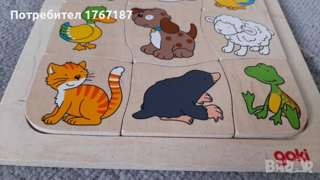 Дървен пъзел за деца с животни на Goki, снимка 3 - Игри и пъзели - 50507490