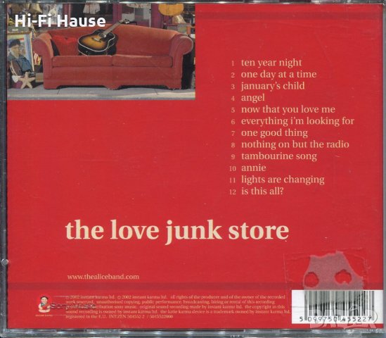 The alice band- The love junk store, снимка 2 - CD дискове - 35406819