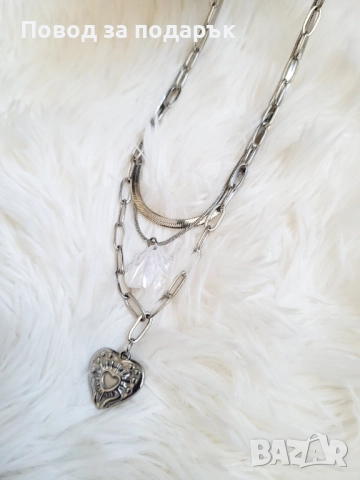 Трислойно колие, снимка 7 - Колиета, медальони, синджири - 52471828