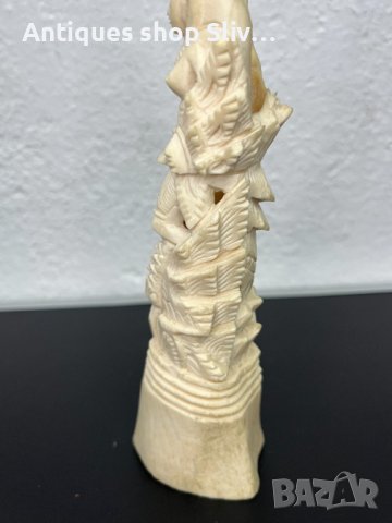 Азиатска ръчно резбована фигура от кост. №5022, снимка 10 - Колекции - 44104723
